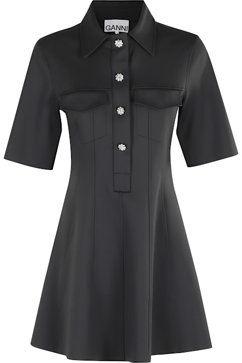 Homeware Ganni Scuba Neoprene Fitted Mini Dress