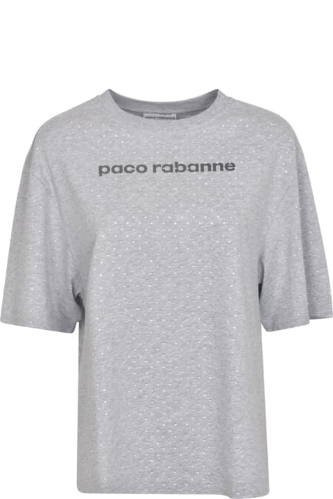 Paco Rabanne Topwear for Women Paco Rabanne Rhinestones Embellished Logo T-shirt