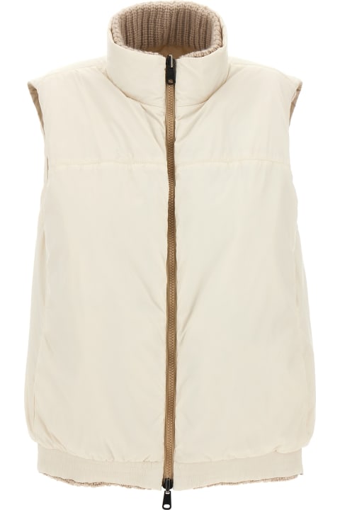 Brunello Cucinelli Coats & Jackets for Women Brunello Cucinelli Reversible Knit Insert Vest