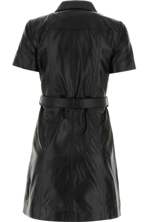 ウィメンズ新着アイテム Michael Kors Black Leather Mini Dress