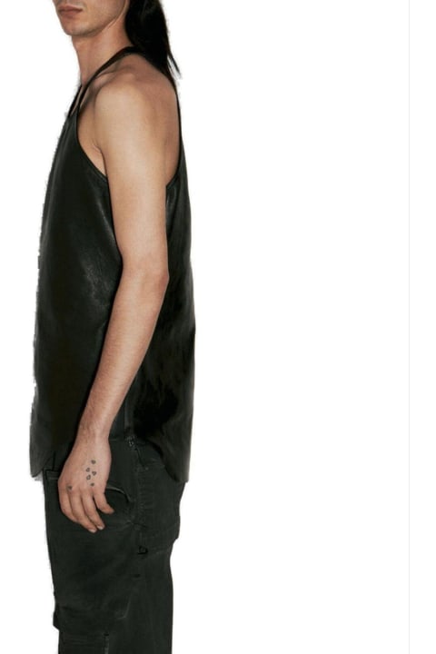 Rick Owens for Men Rick Owens Leather Sleeveless Tank Top