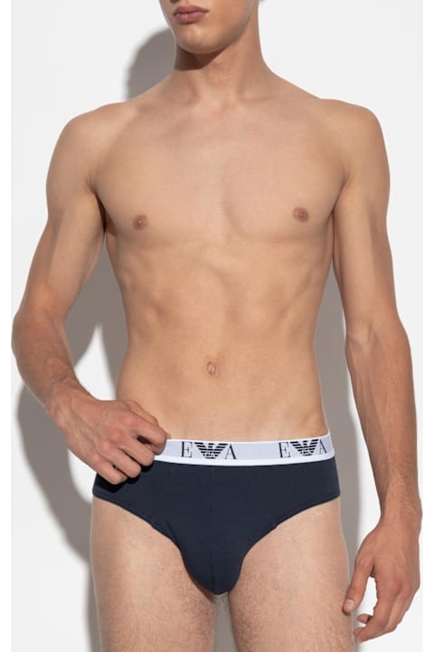 Homeware Emporio Armani Underwear Emporio Armani Three-pack Of Cotton Briefs With Logo