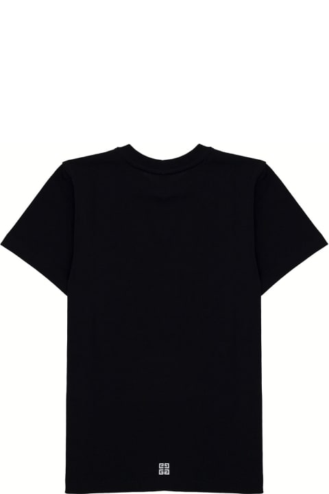 Givenchy Boy Cotton Black T-shirt With Logo Print