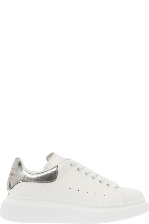 Oversize Sneakers In Leather With Silver Detail Woman Alexander Mcqueen