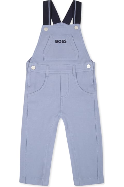 Hugo Boss Coats & Jackets for Baby Boys Hugo Boss Light Blue Dungarees For Baby Boy With Logo