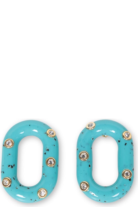 Paco Rabanne Jewelry for Women Paco Rabanne Turquoise And Gold Xl Chain Collar Necklace