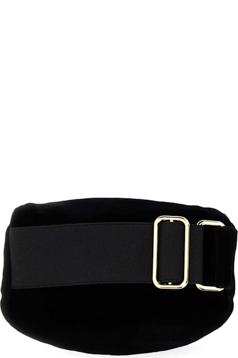 Clutches for Women Prada Black Velvet Wrist Pouch