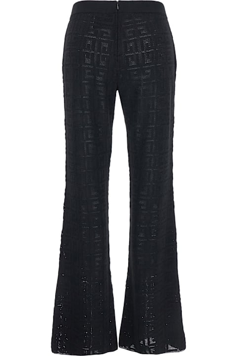 Givenchy Jeans for Women Givenchy Black Flared Leg Pants With 4g Logo All-over In Viscose Blend Woman