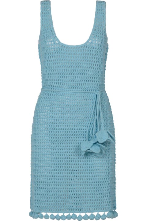 Dresses for Women Burberry Crochet-knit Belted-waist Sleeveless Dress