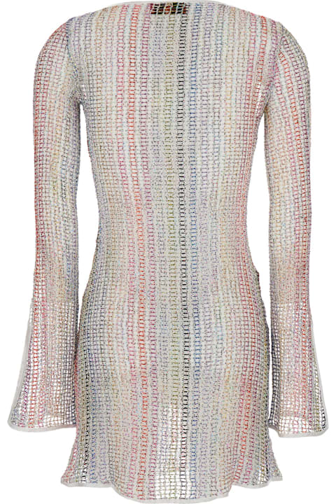 Missoni Dresses for Women Missoni Multicolor Mini Dress With Cut-out On The Front And Flared Sleeves In Viscose Blend Woman