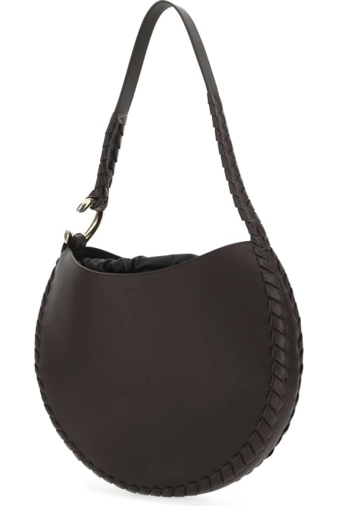Chloé Women Chloé Dark Brown Leather Large Mate Shoulder Bag