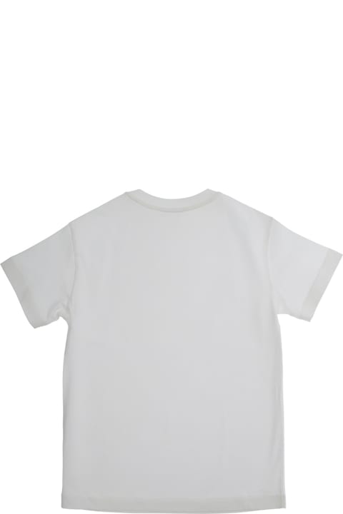 Fashion for Kids Fendi White T-shirt With Round Neck And Logo Lettering Print On The Front In Cotton Girl
