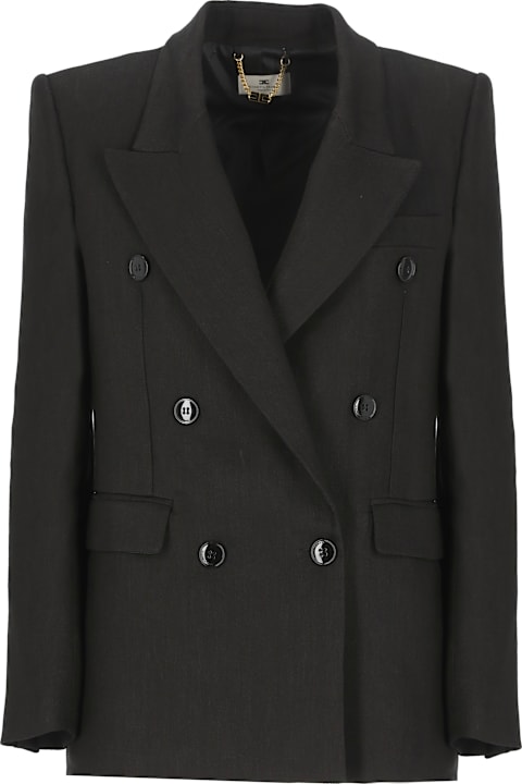 Elisabetta Franchi Coats & Jackets for Women Elisabetta Franchi Linen Blend Blazer