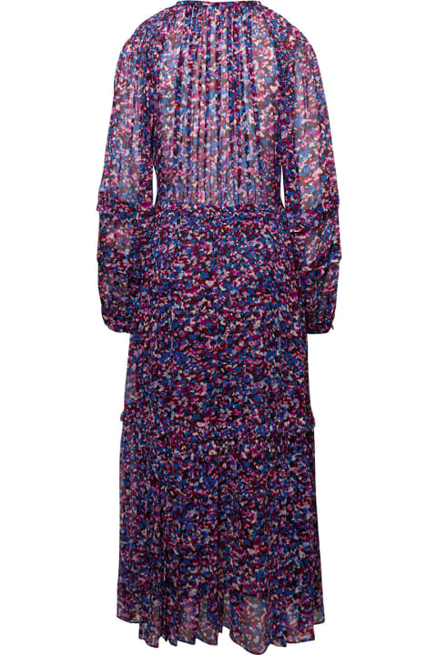Fashion for Women Marant Étoile Maxi Tie-neck Dress With Graphic Print All-over