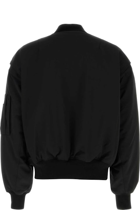 Entire Studios لـ Kids Entire Studios Black Stretch Polyester Blend Bomber Jacket