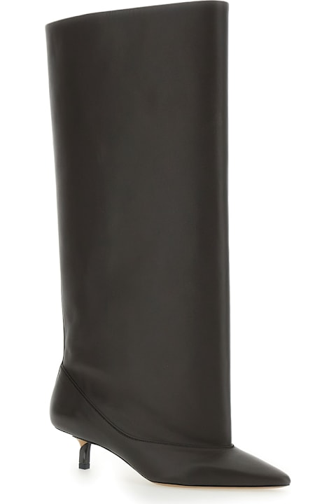 Homeware Jacquemus 'les Bottes Tourni' Brown Boots With Pointed Toe And Low Stiletto Heel In Leather Woman