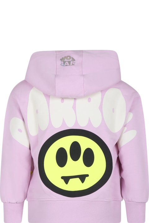 ガールズ Barrowのニットウェア＆スウェットシャツ Barrow Pink Sweatshirt For Kids With Smiley