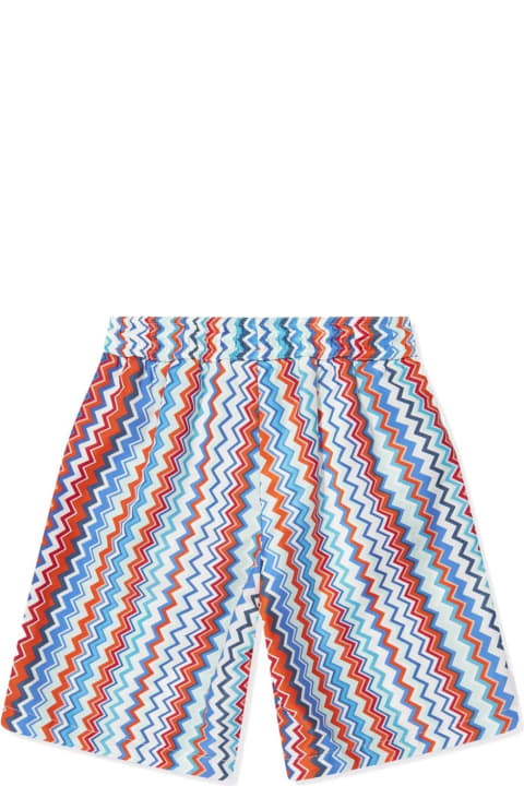 Fashion for Kids Missoni Kids Swim Shorts With Multicoloured Vertical Chevron Pattern