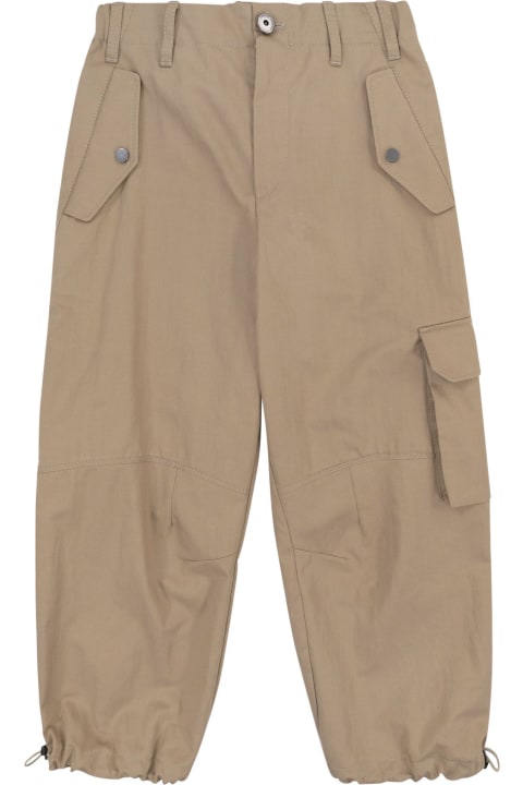 Bottoms for Girls Brunello Cucinelli Cotton Cargo Pocket Trousers