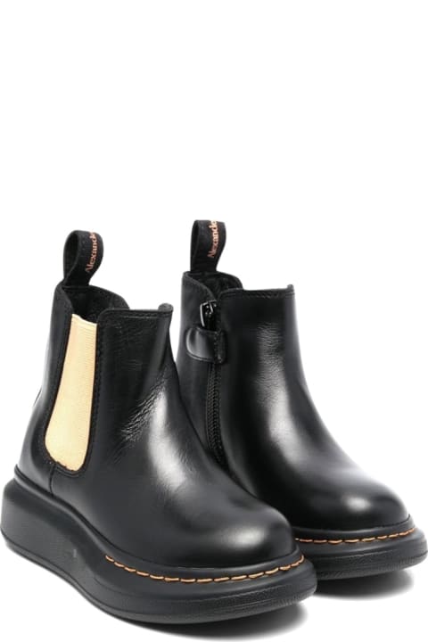 Alexander McQueen Kids Alexander McQueen Ankle Boot With Contrasting Elastic On The Side