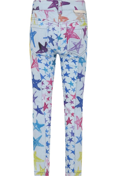 ملابس تحتية لـ بنات Stella McCartney Kids Light Blue Jeans For Girl With Stars Print