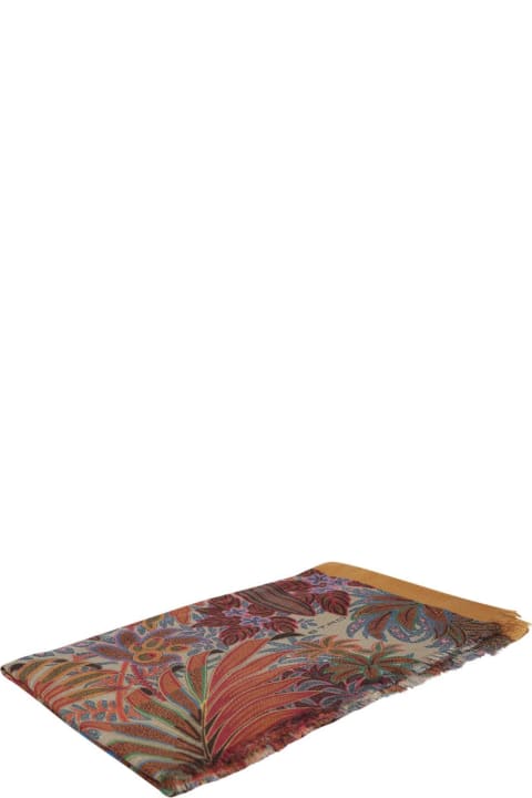 Etro for Women Etro Floral-printed Frayed-edge Scarf