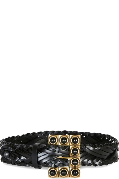 Etro for Women Etro Braided Leather Belt With Studs