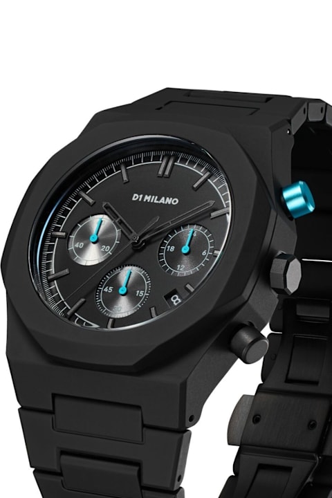 メンズ 腕時計 D1 Milano Charcoal Black Polychrono 40.5 Mm Watch