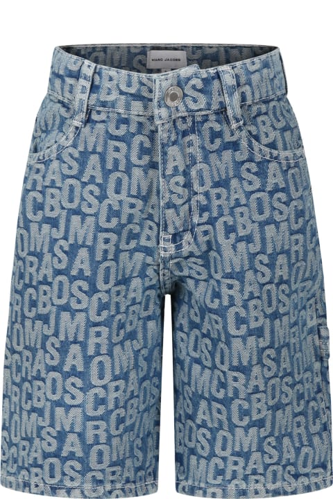 Bottoms for Boys Marc Jacobs Denim Shorts For Boy With All-over Logo