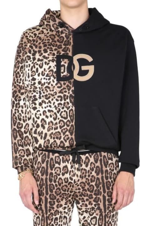 Dolce & Gabbana Fleeces & Tracksuits for Men Dolce & Gabbana Logo Hooded Sweatshirt