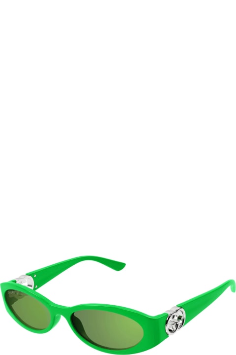 ウィメンズ アクセサリー Gucci Eyewear Gg1660s Linea Gucci Lido 005 Green Green Sunglasses