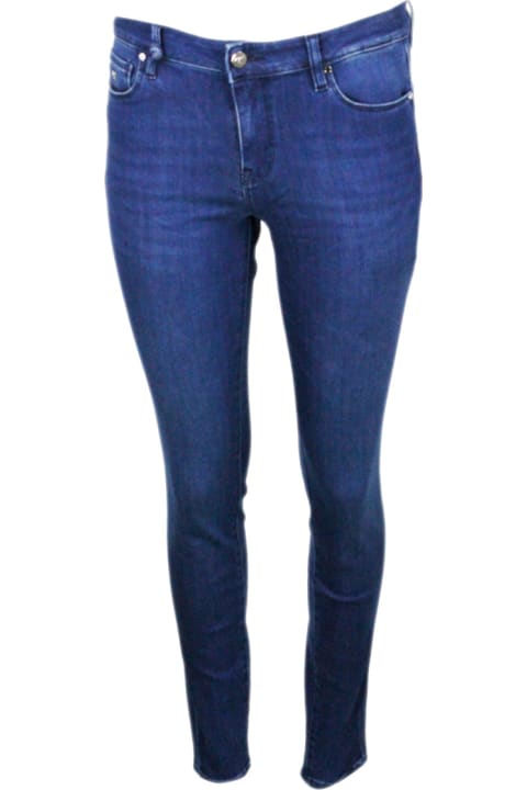 Bianca Jeans Trousers In Slim Stretch Denim With 5 Pockets With Regular Waist And Zip And Button Closure
