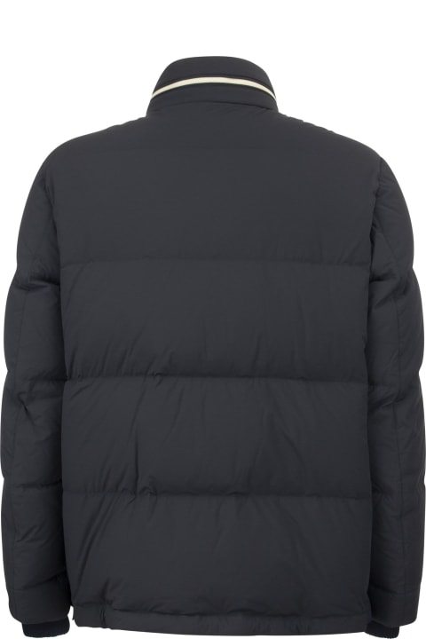 Opaque Nylon Down Jacket With Patch Pockets