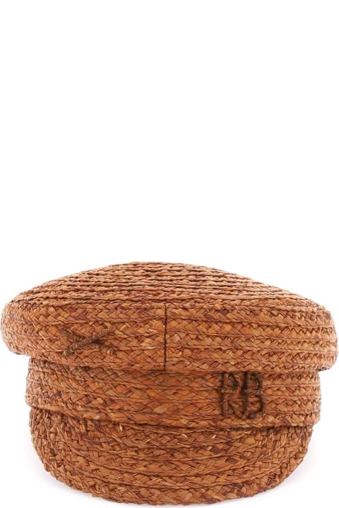 Ruslan Baginskiy Hats for Women Ruslan Baginskiy Raffia Baker Boy Hat With Embroidery