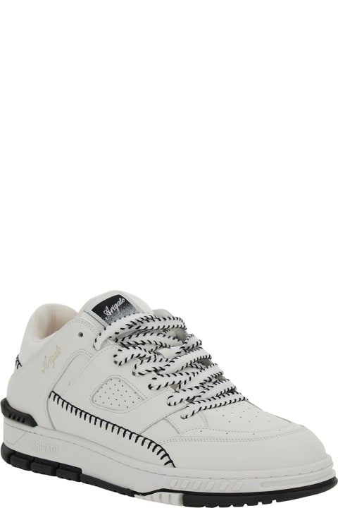 メンズ新着アイテム Axel Arigato 'area Lo Sneaker Stitch' White Low Top Sneakers With Contrasting Stitch Detail In Leather Man