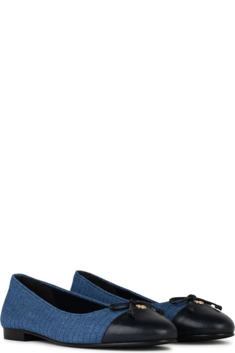 Tory Burch Flat Shoes for Women Tory Burch 'matelassé' Ballet Flats In Blue Denim Blend