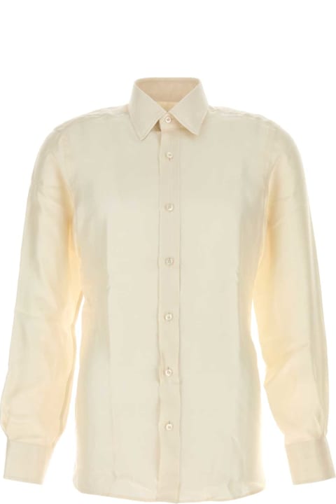 メンズ Tom Fordのウェア Tom Ford Ivory Silk Shirt