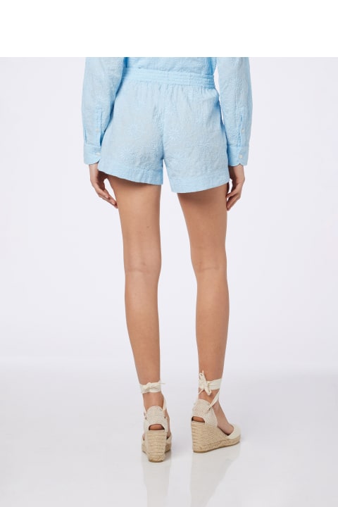 Homeware MC2 Saint Barth Woman Sangallo Cotton Pull Up Shorts Meave