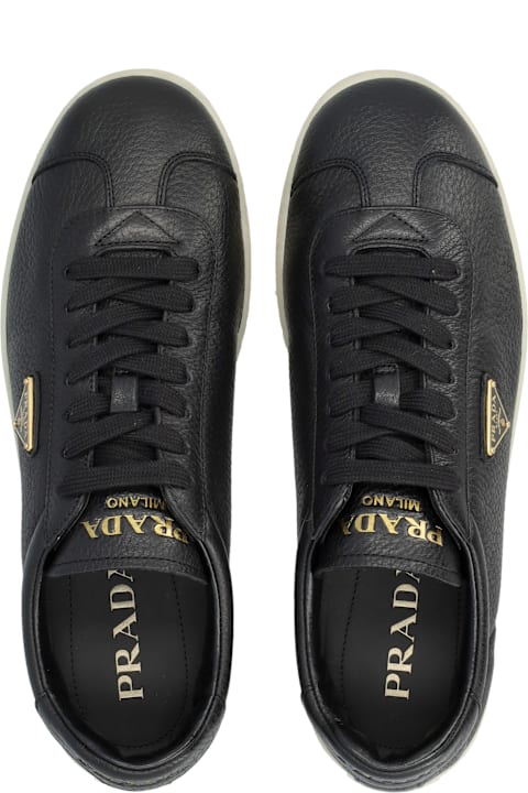 Prada Grained Leather Low-top Sneakers