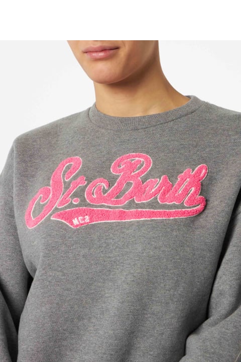 MC2 Saint Barth for Women MC2 Saint Barth Woman Fleece Sweatshirt With Pink Terry Logo