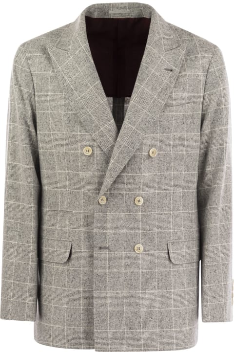 Brunello Cucinelli Suits for Women Brunello Cucinelli One-and-a-half-breasted Deconstructed Jacket In Prince Of Wales