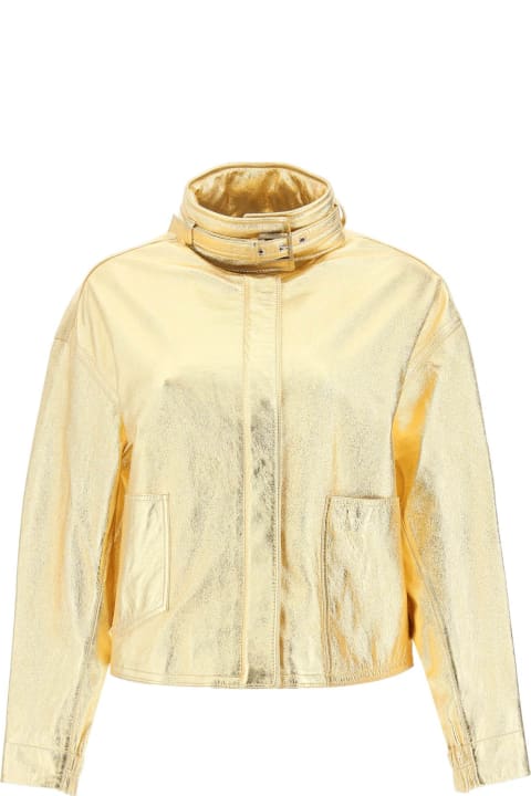 Fashion for Women Saks Potts 'houston' Gold-laminated Leather Bomber Jacket