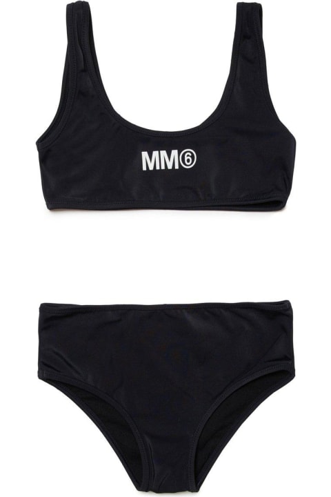 MM6 Maison Margiela for Kids MM6 Maison Margiela Logo-printed Mid-rise Bikini Set