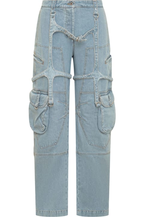 Jeans for Women Off-White Bleached Cargo Jeans