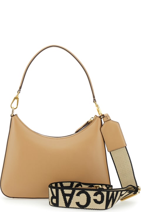 Stella McCartney Totes for Women Stella McCartney Beige Shoulder Bag With Perforated Logo In Eco Leather Woman