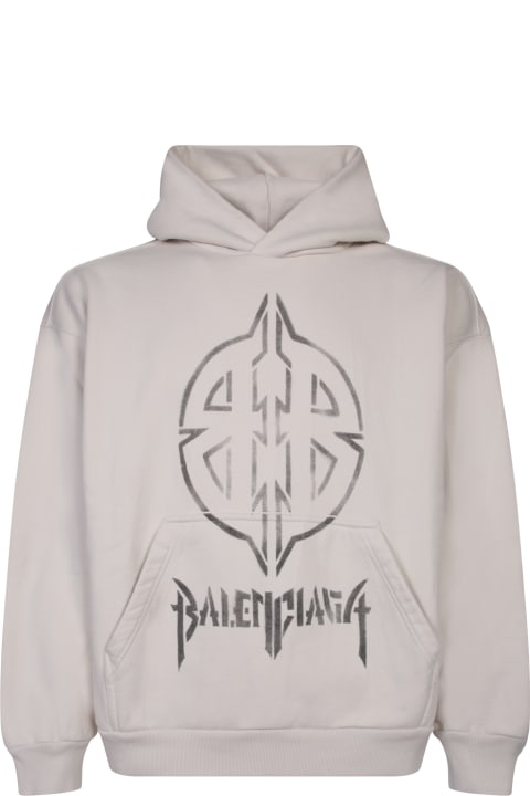 Balenciaga Clothing for Men Balenciaga Metal Bb Stencil Archetype Black Hoodie