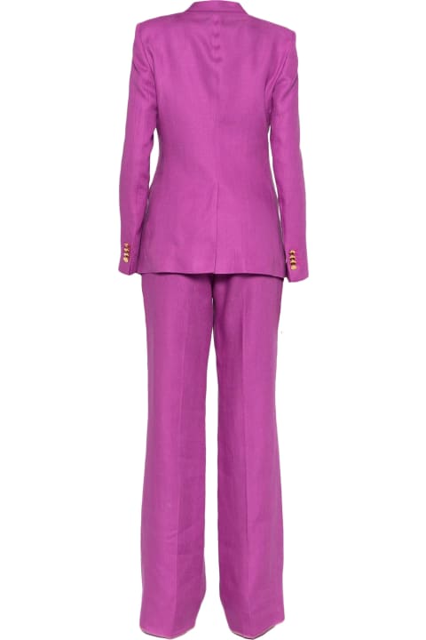 Fashion for Women Tagliatore Fuchsia Double-breasted Linen Suit