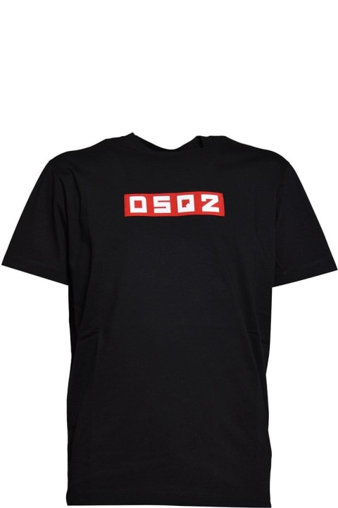 Dsquared2 Topwear for Men Dsquared2 D2 Logo Patch Crewneck T-shirt
