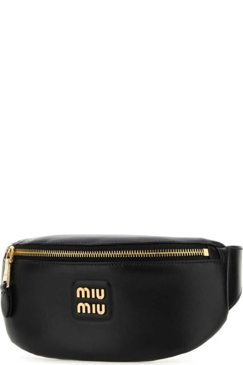 Belt Bags for Women Miu Miu Black Leather Belt Bag