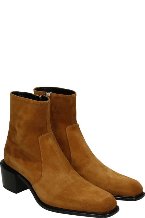 Ankle Boots In Leather Color Suede